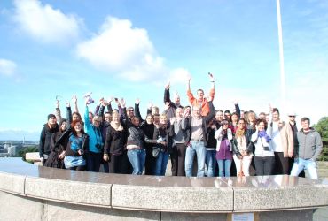 Gruppenbild vom Besuch im Volvo-Museum