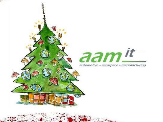 aam-it Logo mit grafischen Weihnachtsbaum