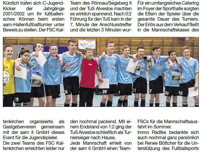 C-Jugend des FSC Kaltenkirchen erhält Fußbälle für Trainings- und Heimspiele