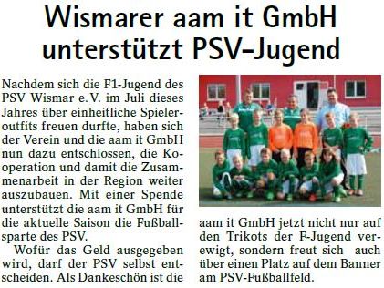 Presseartikel Wismar Zeitung 01.12.2016